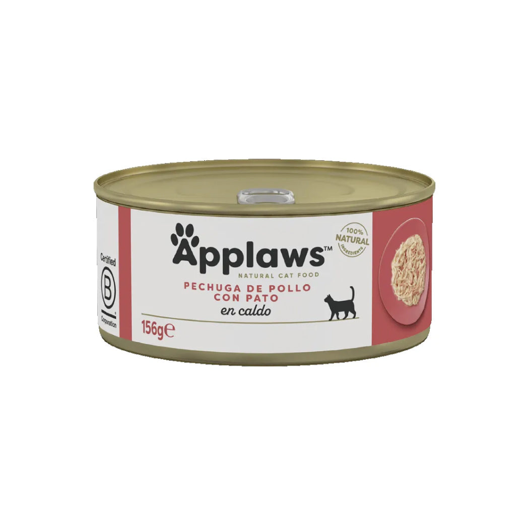 APPLAWS CAT LATA POLLO Y PATO 156GR