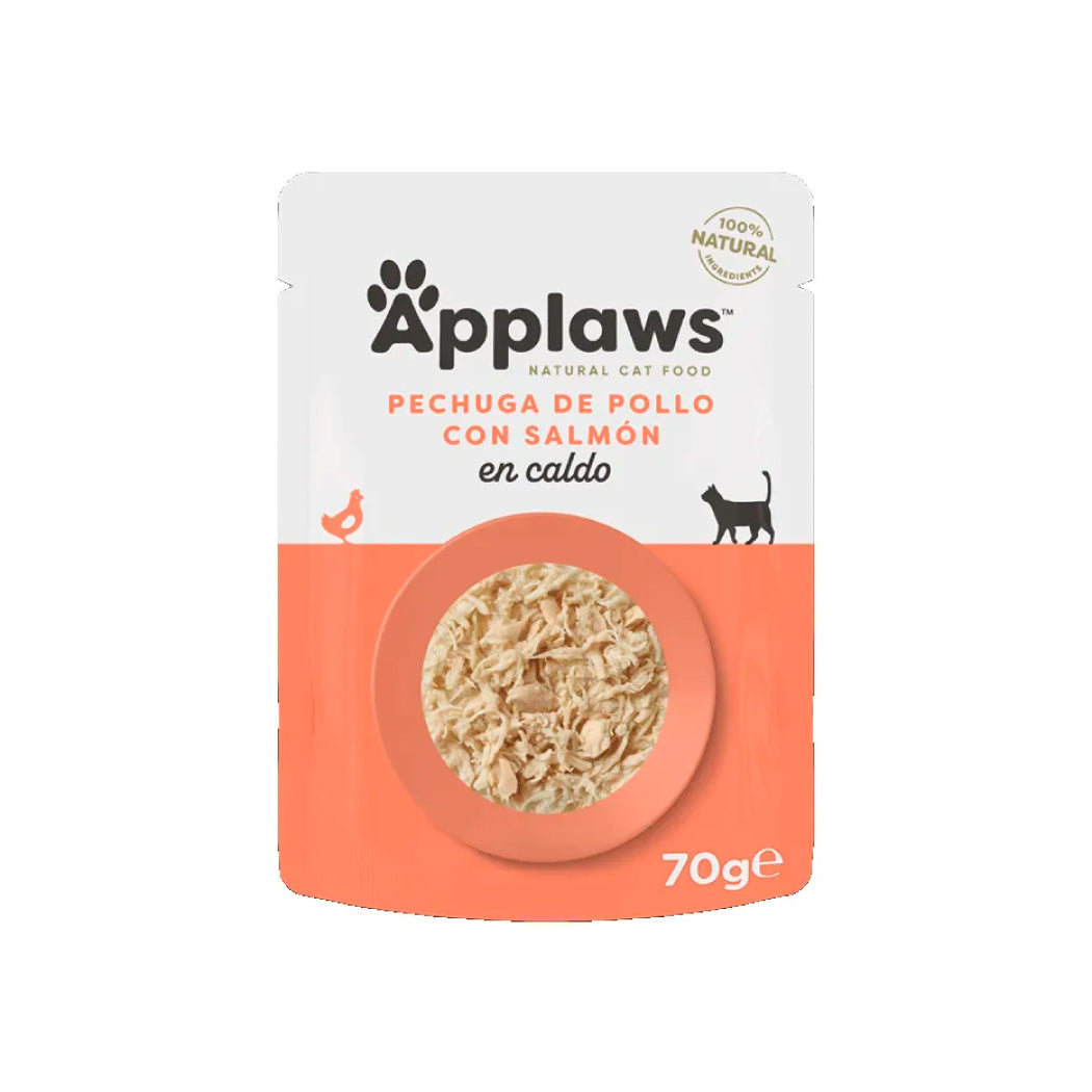 APPLAWS CAT SOBRE PECHUGA DE POLLO Y SALMON 70GR