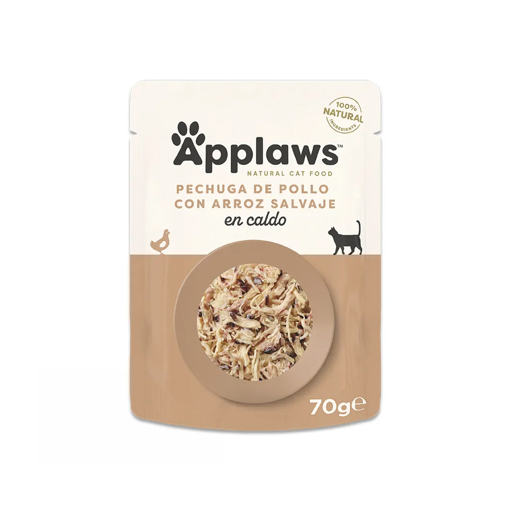 APPLAWS CAT SOBRE POLLO CON ARROZ 70GR