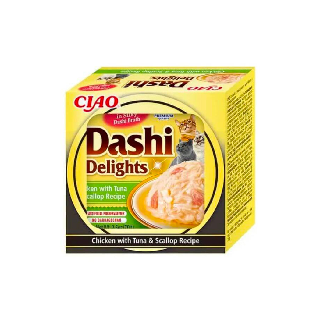 CHURU CAT DASHI POLLO CON ATÚN Y VIEIRA 70 GR