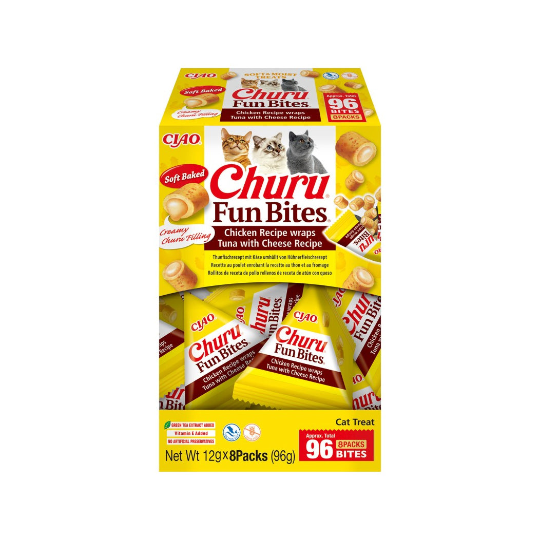 CHURU CAT FUN BITES ATUN CON QUESO CAJA 12 GR X 8 PACKS (96 GR) EU744