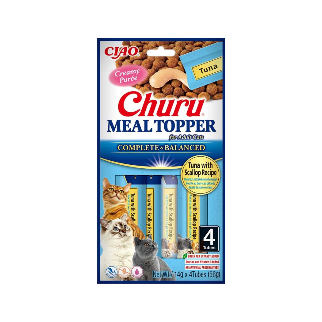 CHURU CAT MEAL TOPPER ATÚN CON VIEIRA 4 X 14 GR