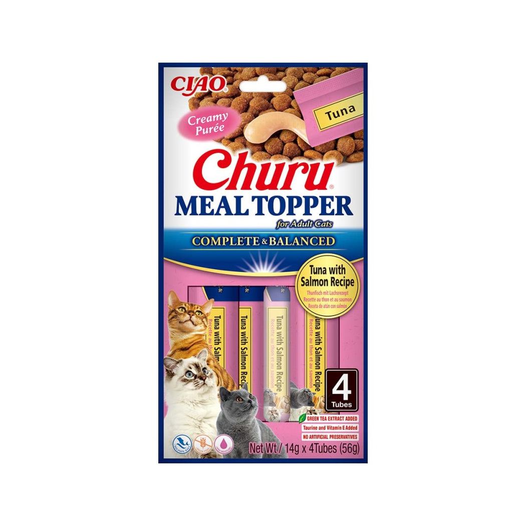 CHURU CAT MEAL TOPPER ATÚN Y SALMÓN 4 X 14 GR