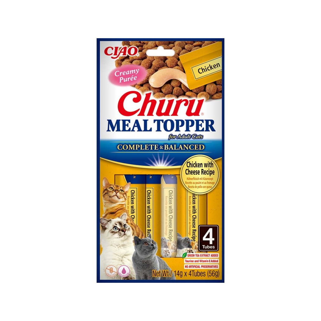 CHURU CAT MEAL TOPPER POLLO CON QUESO 4 X 14 GR