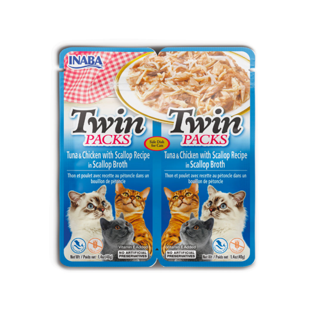 CHURU CAT TWIN PACK ATÚN Y POLLO EN CALDO DE VIEIRA 2 X 40GR