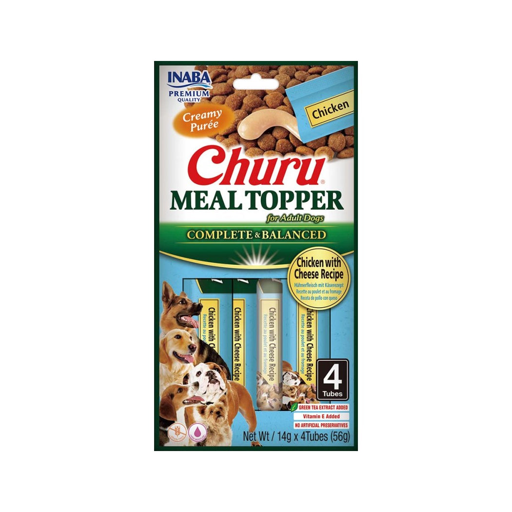 CHURU DOG MEAL TOPPER POLLO Y QUESO 4 X 14 GR