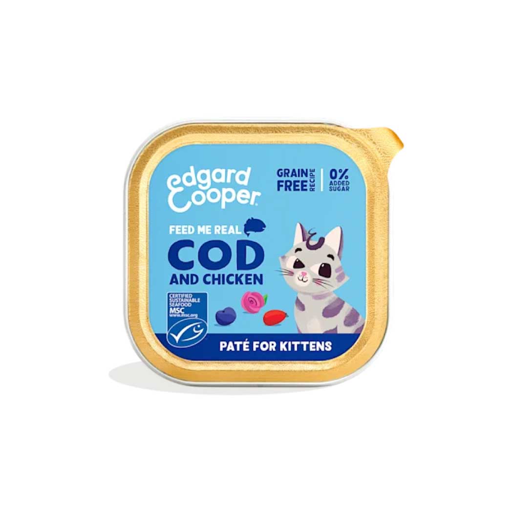 Edgard & Cooper Cat Tarrina con Bacalao y pollo Kitten