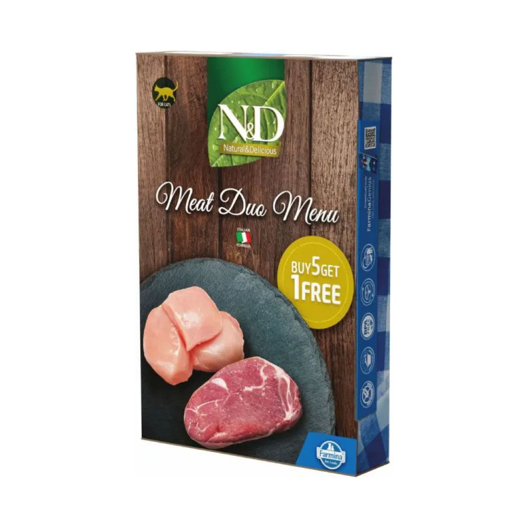 FARMINA N&D CAT NATURAL MEAT DUO MENU 6X70GR