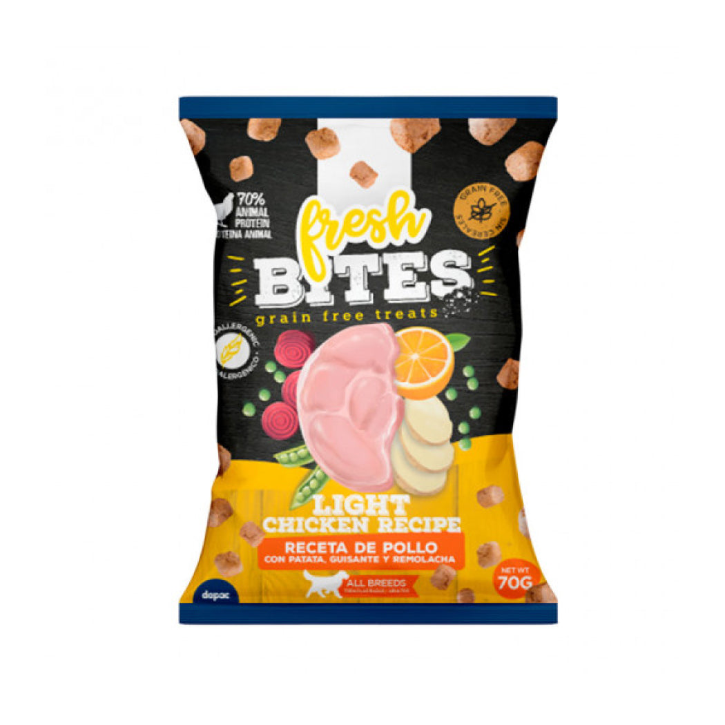 Fresh bites grain free snacks Light chicken recipe para perros 70 g