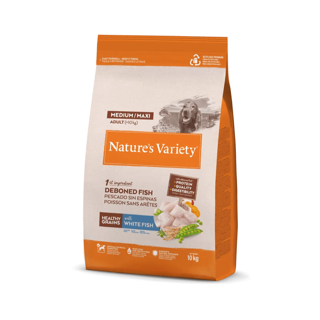 HEALTHY GRAIN ADULT MED/MAXI PESCADO BLANCO