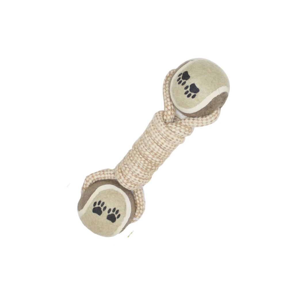 Hueso ecológico trenzado con pelota de tenis 6x24 cm