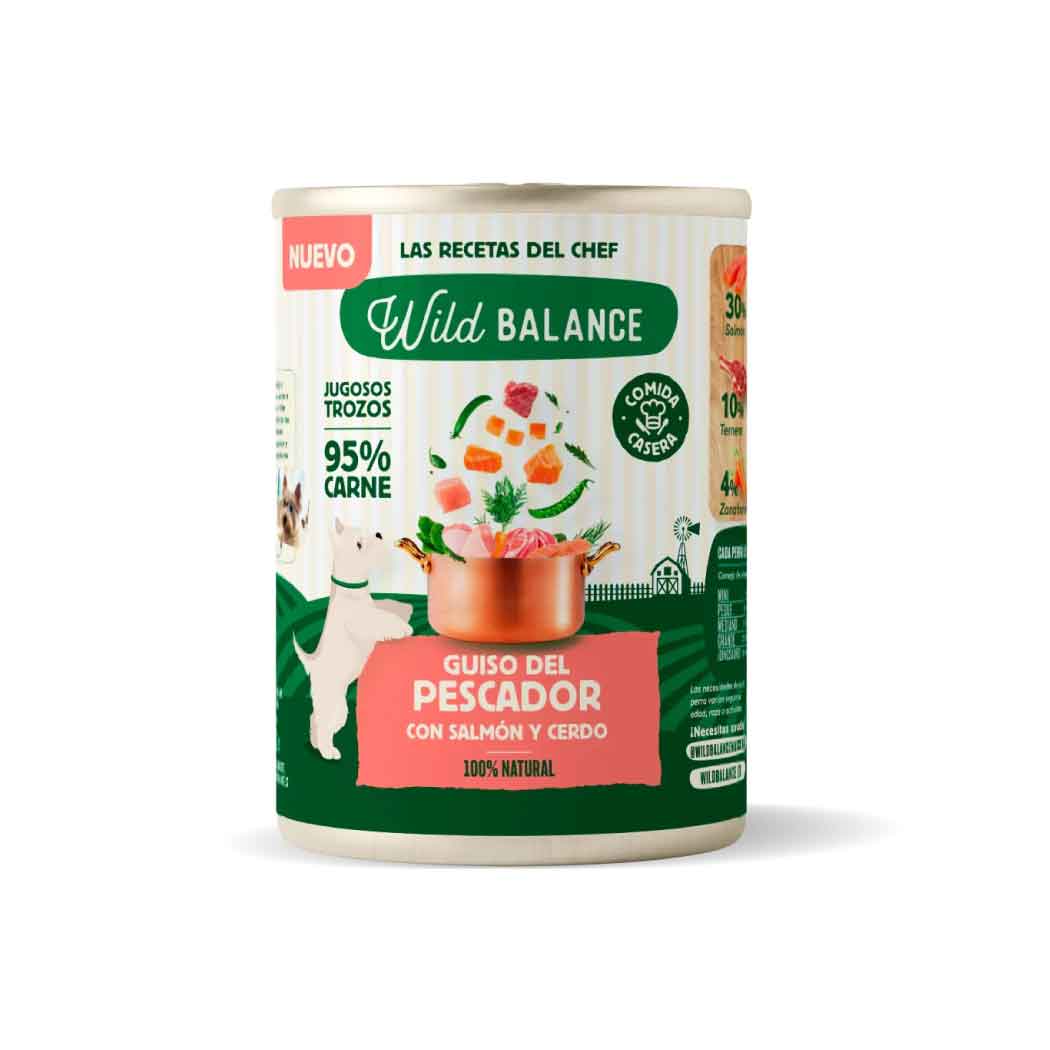 Lata Guiso del Pescador con Salmón y Cerdo para perros 400g