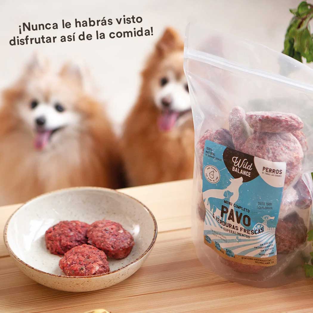 Menú BARF de Pavo con verduras frescas para perros