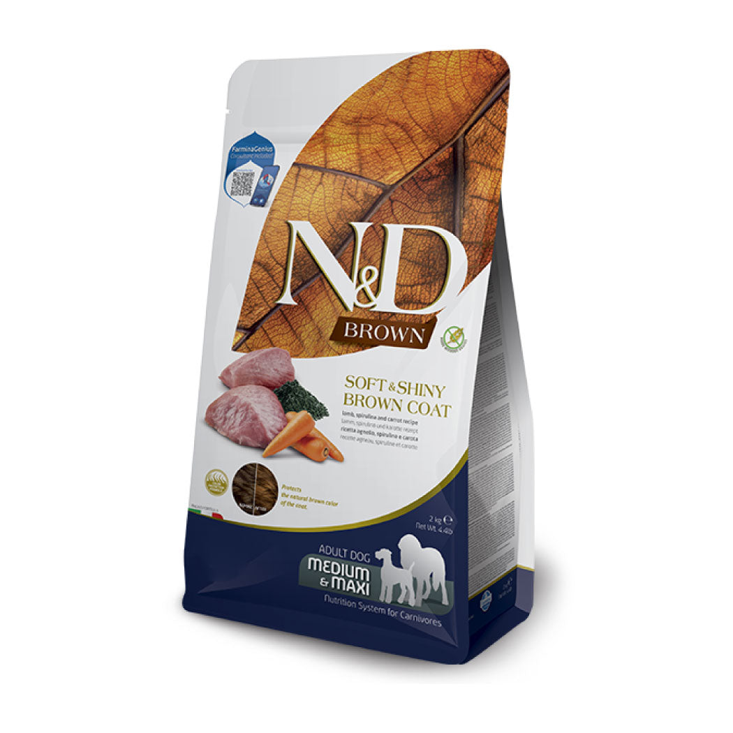 N&D Brown Medium & Maxi con cordero, espirulina y zanahoria