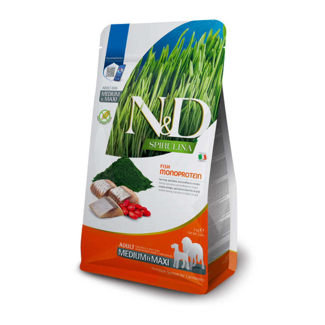 N&D Spirulina Medium & Maxi con arenque, espirulina y bayas de goji