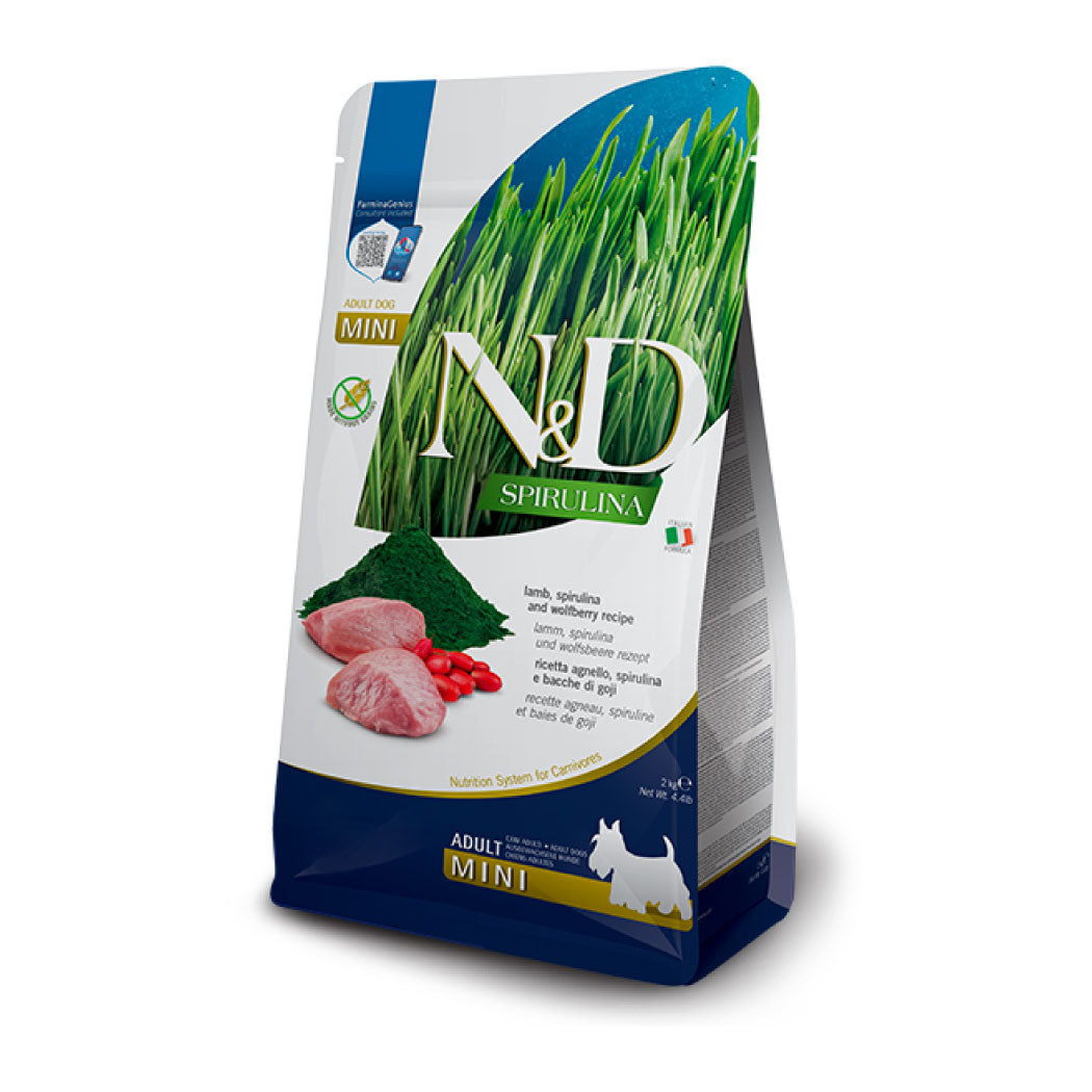 N&D Spirulina Mini con cordero, espirulina y bayas de goji