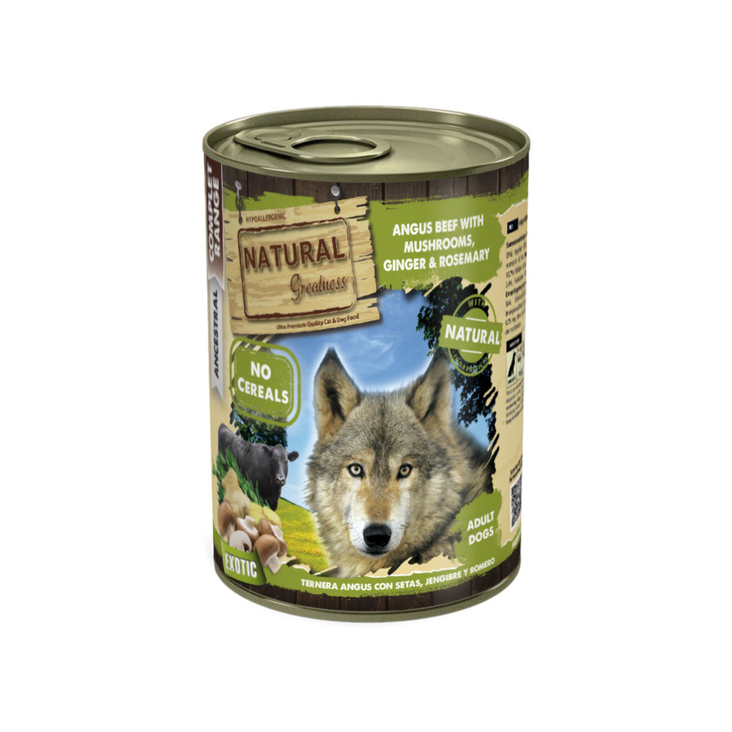 Natural Greatness TERNERA ANGUS CON SETAS, JENGIBRE Y ROMERO 400g