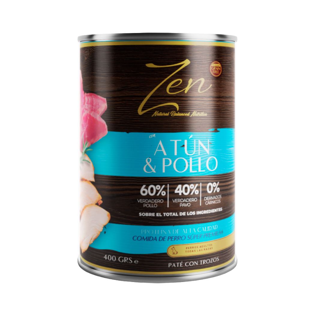 Zen Paté con trozos de Atún y Pollo 400g