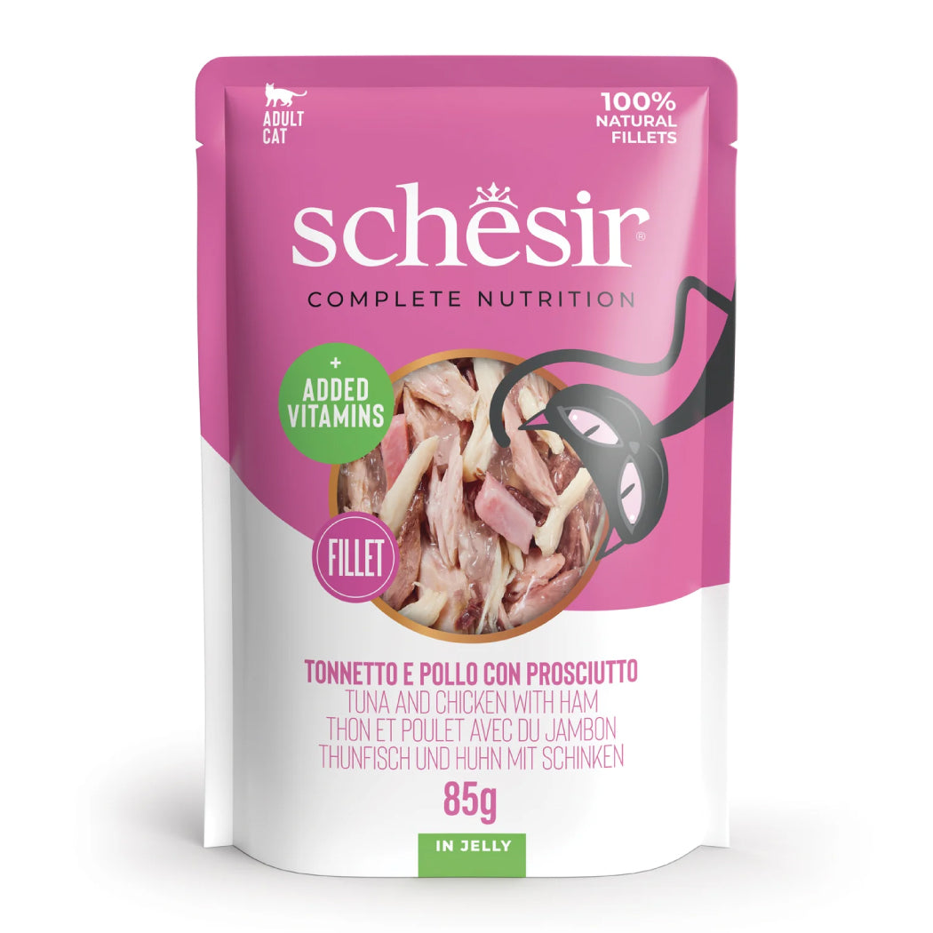 Schesir Atún Pollo Jamón pouch en gelatina 85g