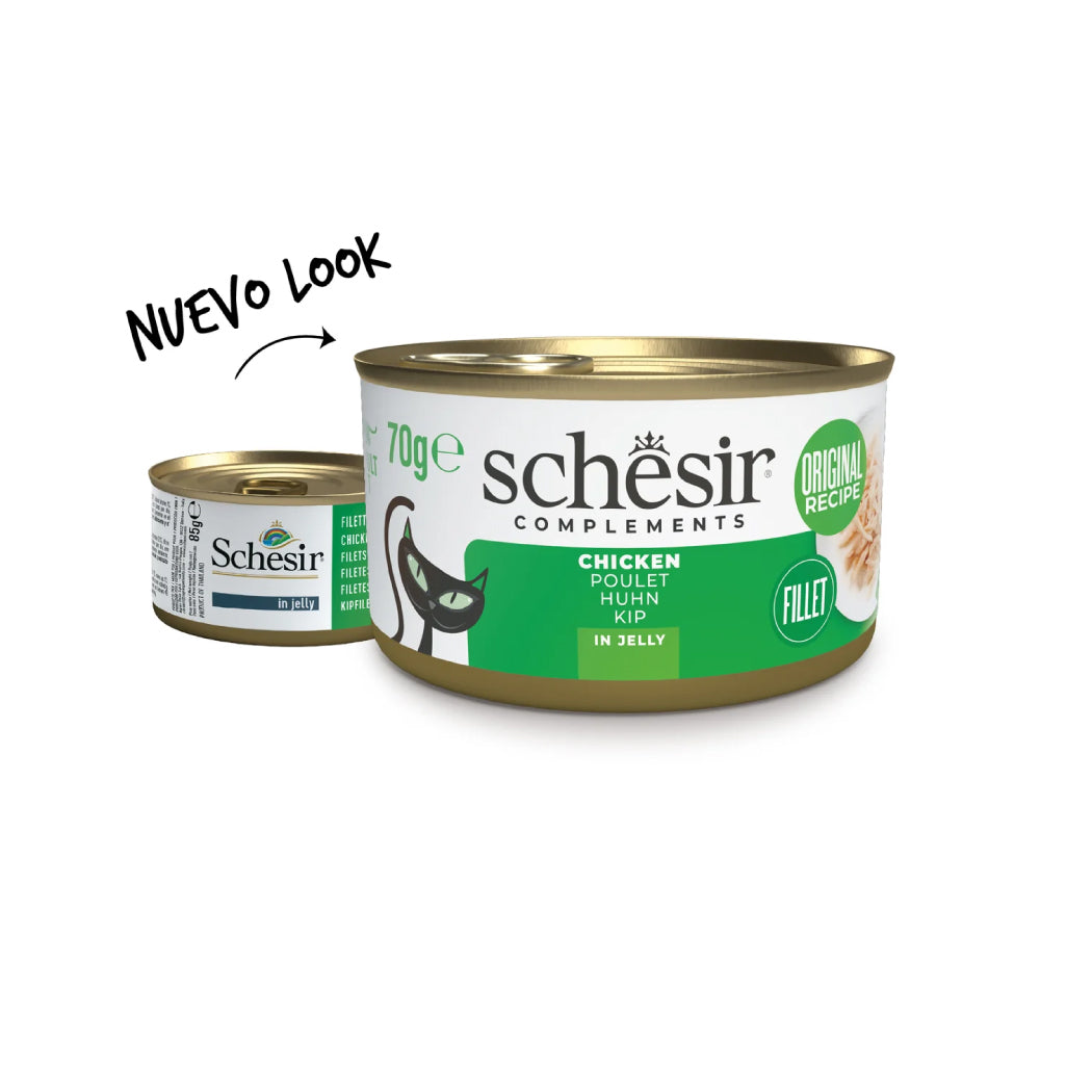 Schesir lata gato complementario Pollo en gelatina 70g