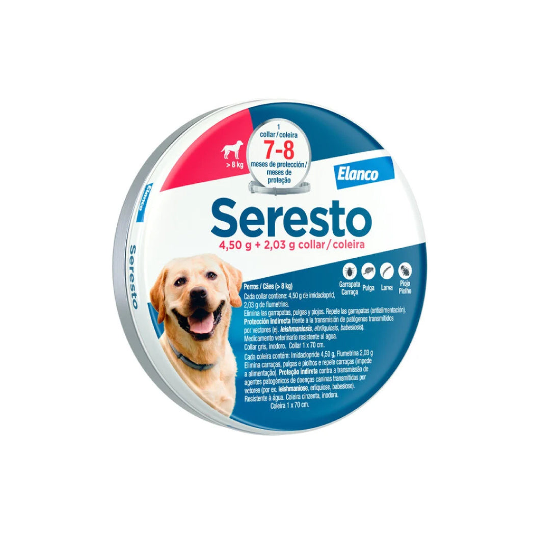 Seresto collar 4,50 g + 2,03 g para perros > 8 kg