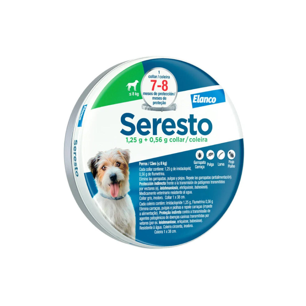 Seresto collar 1,25 g + 0,56 g para perros hasta 8 kg