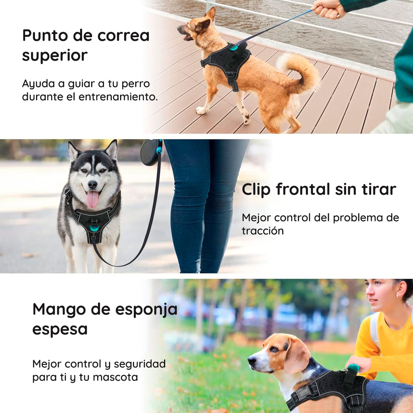 Arnés Reflactante para Perros Sin Tirar