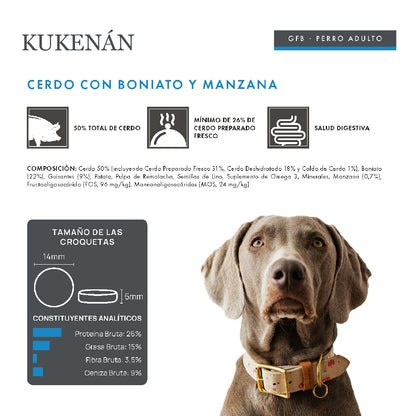Kukenán Dog Adult Cerdo con Boniato y Manzana