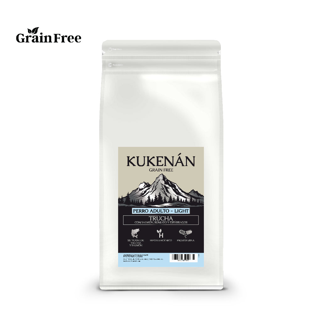PIENSO GRAIN FREE TRUCHA CON SALMÓN, BONIATO Y ESPÁRRAGOS KUKENÁN