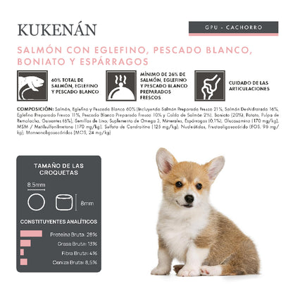 Kukenán Puppy Salmón con Eglefino, Pescado Blanco y Espárragos