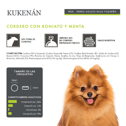 Kukenán Dog Adult Mini Cordero con Boniato y Menta
