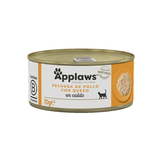 APPLAWS CAT LATA POLLO CON QUESO 70GR