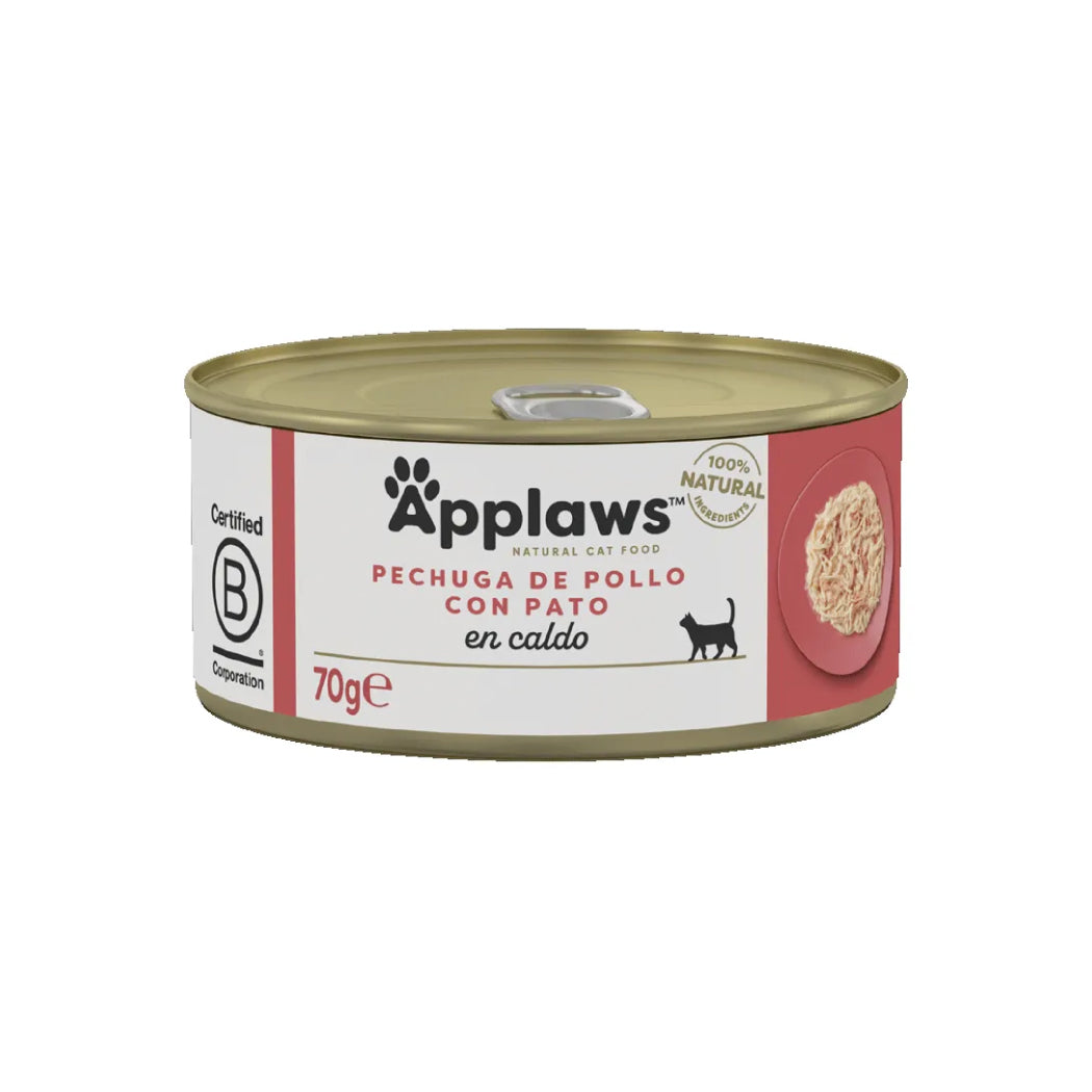 APPLAWS CAT LATA POLLO Y PATO 70GR