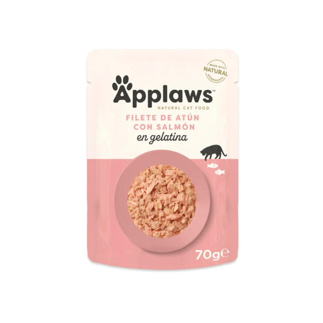 APPLAWS CAT SOBRE FILETE DE ATUN Y SALMON GELATINA 70GR