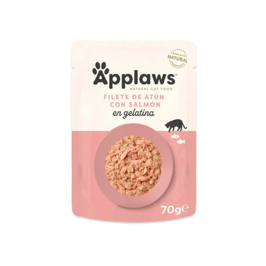 APPLAWS CAT SOBRE FILETE DE ATUN Y SALMON GELATINA 70GR