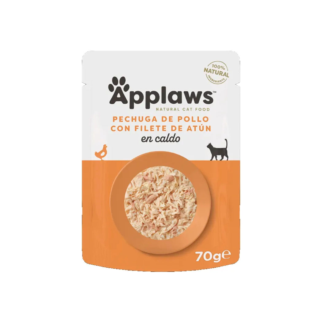 APPLAWS CAT SOBRE PEGUGA DE POLLO Y FILETE DE ATUN 70GR