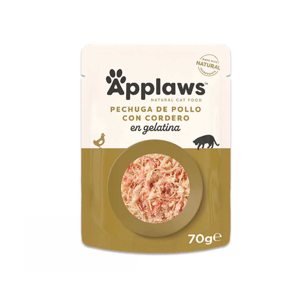 APPLAWS CAT SOBRE POLLO Y CORDERO EN GELATINA 70GR