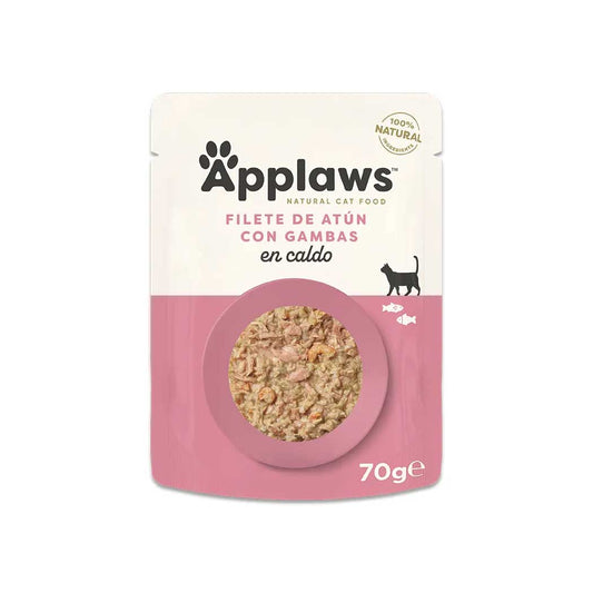 APPLAWS SOBRE GATO FILETES DE ATUN CON GAMBAS 70G