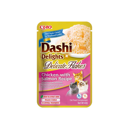 CHURU CAT DASHI DELICATE FLAKES POLLO Y SALMON 40 GR