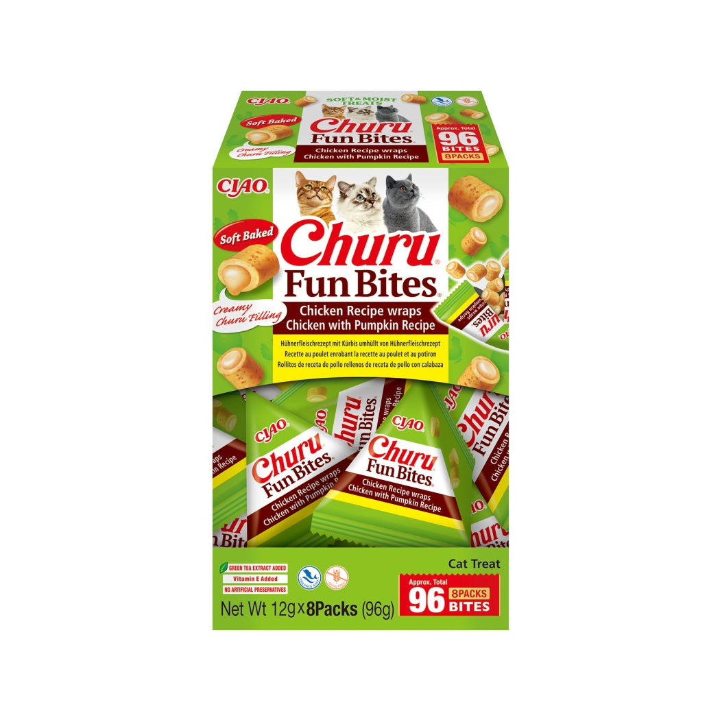 CHURU CAT FUN BITES POLLO CON CALABAZA CAJA 12 GR X 8 PACKS (96 GR) EU743