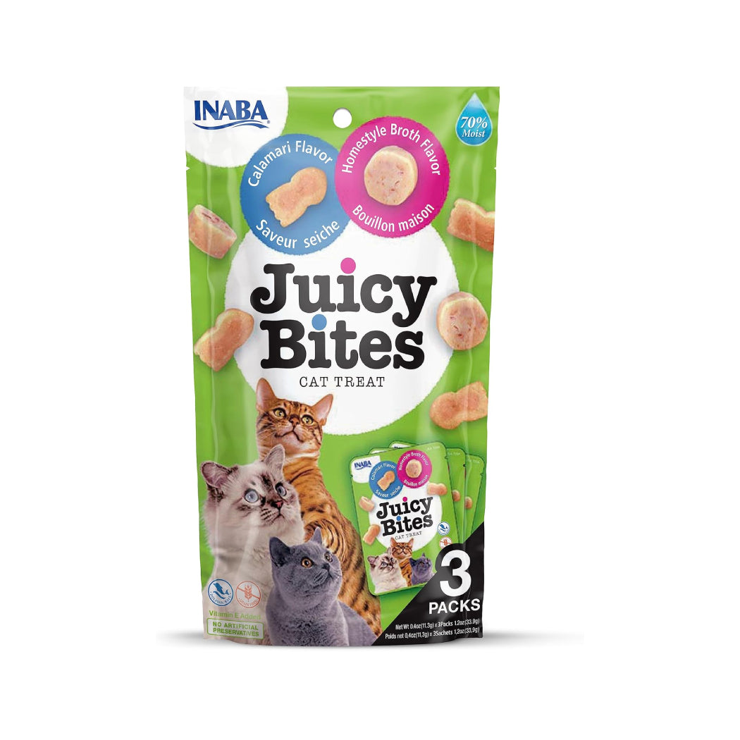 CHURU CAT JUICY BITES CALAMAR Y CALDO CASERO 3 X 11G