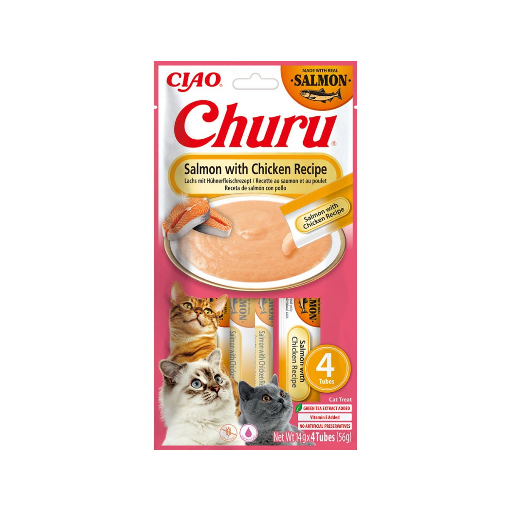 CHURU CAT SALMON CON POLLO 4 X 14 GR