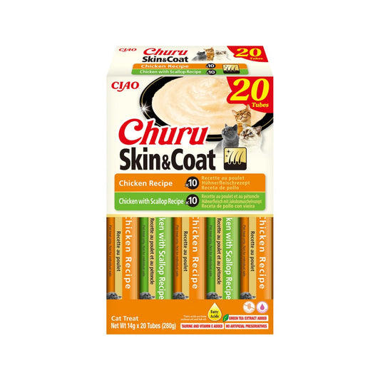 CHURU CAT SKIN & COAT VARIEDADES DE POLLO CAJA 20 X 15 GR EU132