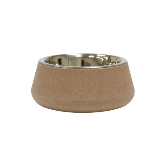 Comedero bambú/acero tierra 800 ml / 17 cm