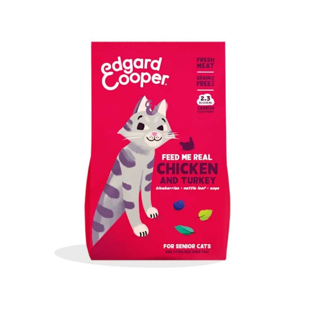 Edgard & Cooper Cat Senior Pollo y pavo frescos