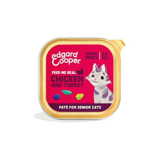 Edgard & Cooper Cat Senior Tarrina con Pollo y pavo