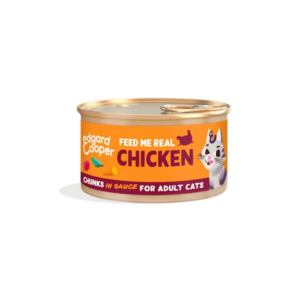 Edgard & Cooper Cat lata con Trocitos de Pollo en salsa 85 g