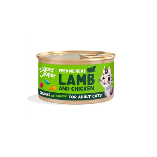 Edgard & Cooper Cat lata con Trocitos en salsa de Cordero y pollo 85 g