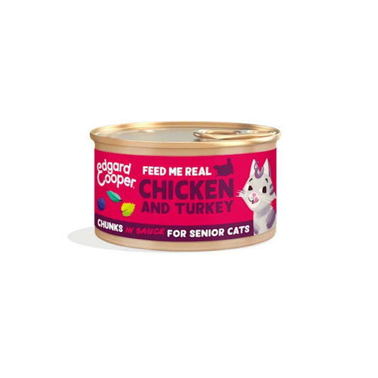 Edgard & Cooper Cat lata con Trocitos en salsa de Pollo y pavo 85 g