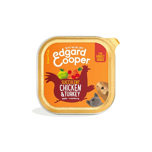 Edgard & Cooper tarrina con Pollo y pavo manzana para perros